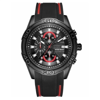 Relógios masculinos com pulseira de borracha de quartzo de liga de silicone digital com pulseira cronógrafo