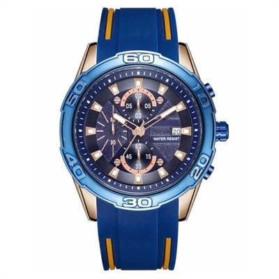Relógios masculinos com pulseira de borracha de quartzo de liga de silicone digital com pulseira cronógrafo