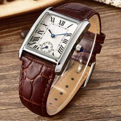 O relógio Pin Buckle Quartz Movement das mulheres luxuosas da cara do quadrado do vintage