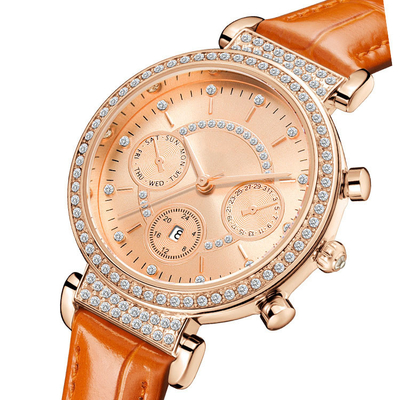 Relógio luxuoso de quartzo da forma para mulheres Diamond Watches impermeável