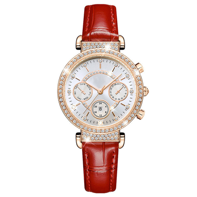 Relógio luxuoso de quartzo da forma para mulheres Diamond Watches impermeável