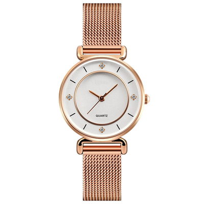 O relógio de mulheres simples e elegantes com Diamond Quartz Creative Watch