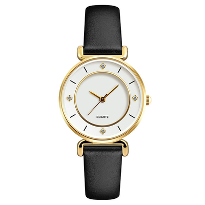 O relógio de mulheres simples e elegantes com Diamond Quartz Creative Watch