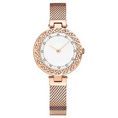 Broca Mesh Belt Ladies Watch de Diamond Fashion Wrist Watch Bezel