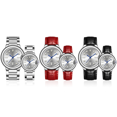 caixa do relógio de pulso 10mm do quartzo dos pares da curvatura de 20mm unisex
