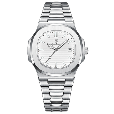 Largura de banda 20 mm Quartz de aço inoxidável relógio de pulso Opção de exibição do tempo pesa 135g