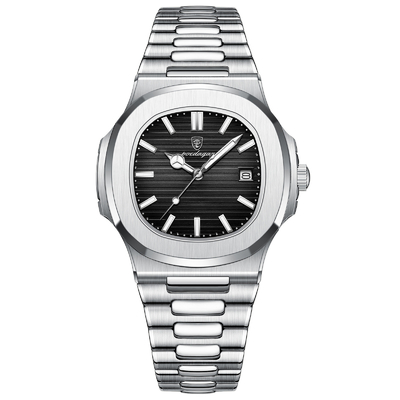 Largura de banda 20 mm Quartz de aço inoxidável relógio de pulso Opção de exibição do tempo pesa 135g