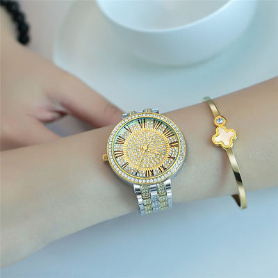 10bar Diamond Watch Womens de prata impermeável, PC21 ouro branco Diamond Watch