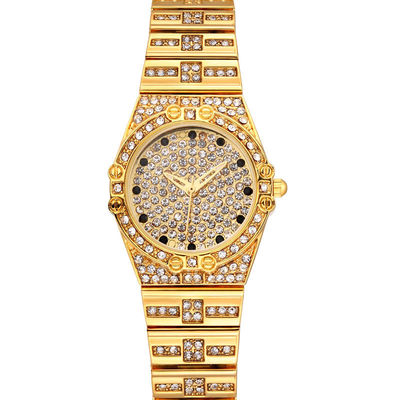 10bar Diamond Watch Womens de prata impermeável, PC21 ouro branco Diamond Watch