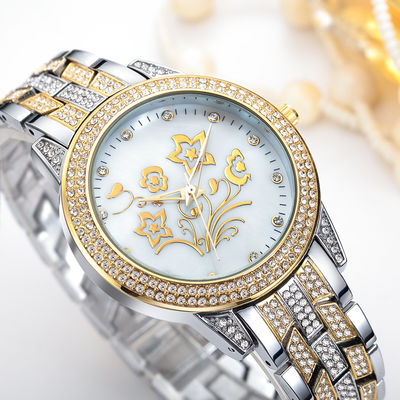 10bar Diamond Watch Womens de prata impermeável, PC21 ouro branco Diamond Watch