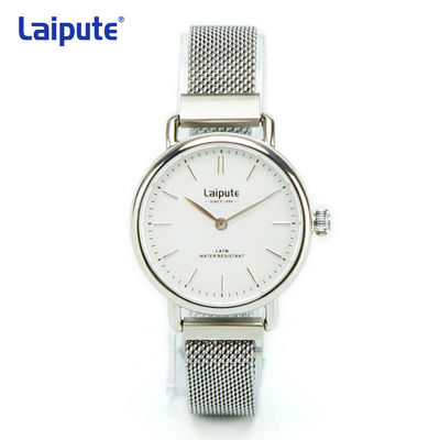 Senhoras de aço inoxidável Wearproof do relógio do bracelete do relógio de pulso de quartzo 50*27*28cm