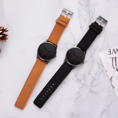 Relógios personalizados para o tipo de couro da coroa do círculo do peso da faixa 52g dos homens