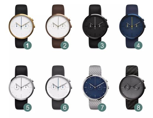 o cronógrafo Matte Black Wrist Watch ROHS aprovou 5atm impermeável