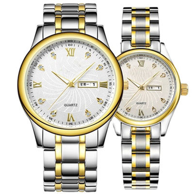 Relógio impermeável de quartzo dos pares 5ATM, Sandproof Diamond Couple Watches