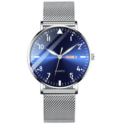 Espessura traseira de aço inoxidável do relógio 6mm do bracelete do relógio Multifunction de Bilayer