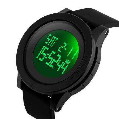 O esporte militar olha o relógio de pulso impermeável do diodo emissor de luz Digital do silicone da forma