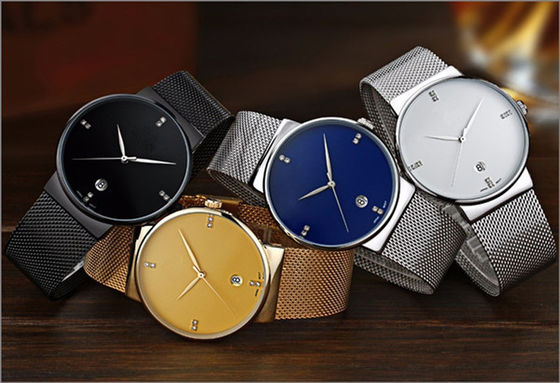 o quartzo de aço da tampa 316L traseira olha inoxidável, ouro Tone Stainless Steel Watch