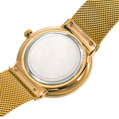 o quartzo de aço da tampa 316L traseira olha inoxidável, ouro Tone Stainless Steel Watch