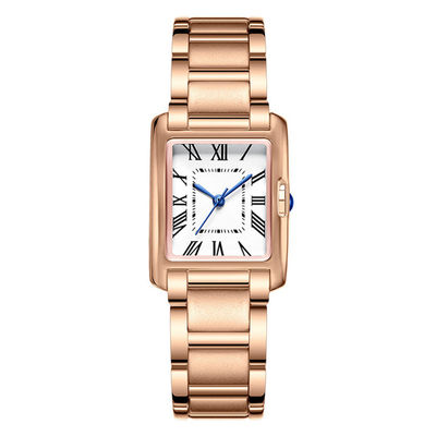 Relógios do quartzo das mulheres Wearresistant, espessura quadrada do relógio 10mm de quartzo