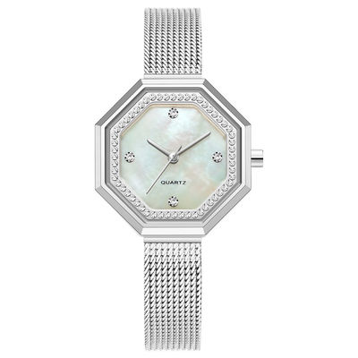 Aço impermeável excelente Mesh Belt de Diamond Female Watch Japanese Movement