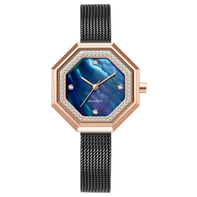 Aço impermeável excelente Mesh Belt de Diamond Female Watch Japanese Movement