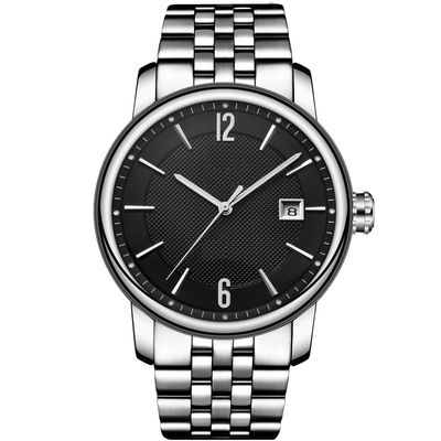 Cronógrafo do relógio de Moonphase dos clássicos dos homens o auto olha com correia de aço