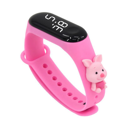 Do silicone termoplástico eletrônico do relógio do bracelete dos desenhos animados das crianças caixa retangular