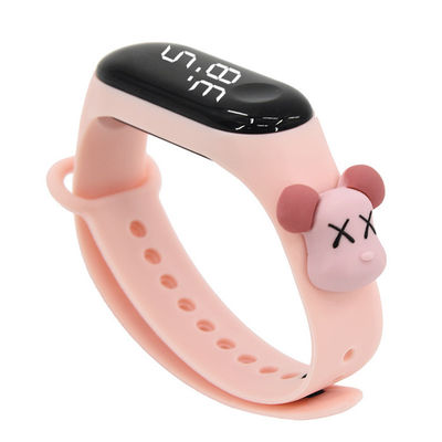 Do silicone termoplástico eletrônico do relógio do bracelete dos desenhos animados das crianças caixa retangular
