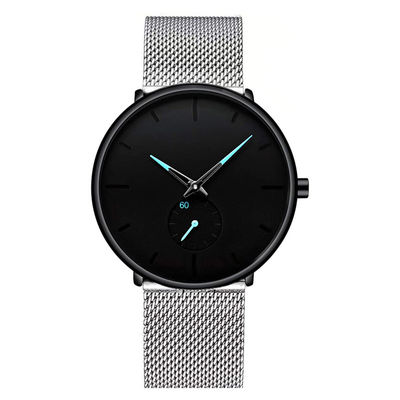 Relógio de pulso unisex de quartzo da forma com Mesh Band de aço inoxidável