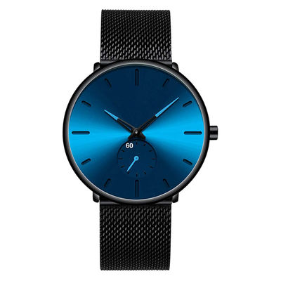 Relógio de pulso unisex de quartzo da forma com Mesh Band de aço inoxidável