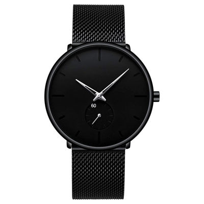 Relógio de pulso unisex de quartzo da forma com Mesh Band de aço inoxidável