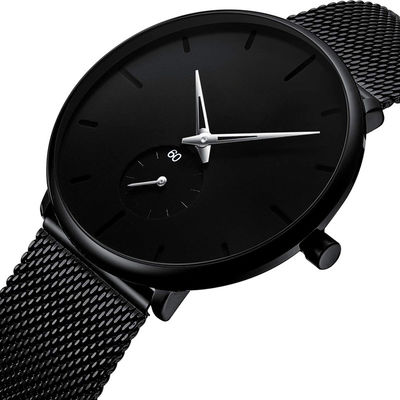 Relógio de pulso unisex de quartzo da forma com Mesh Band de aço inoxidável