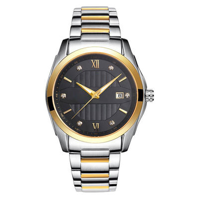 Correia automática de Diamond Studded Watch With Steel do negócio de homens mecânicos