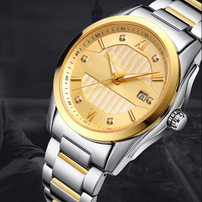 Correia automática de Diamond Studded Watch With Steel do negócio de homens mecânicos