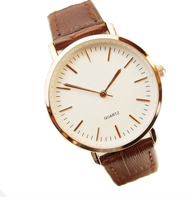 Diamond Quartz Leather Band Watches clássico para o desenhista dos pares