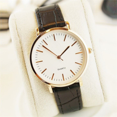 Diamond Quartz Leather Band Watches clássico para o desenhista dos pares