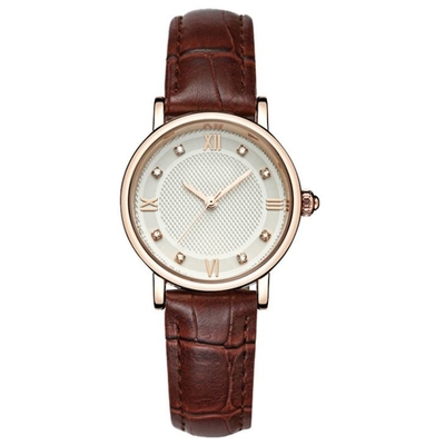 Relógio análogo de quartzo do negócio de Diamond Dial Couple Watch Genuine da forma