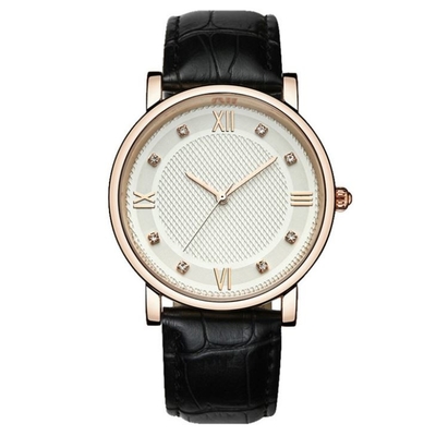 Relógio análogo de quartzo do negócio de Diamond Dial Couple Watch Genuine da forma