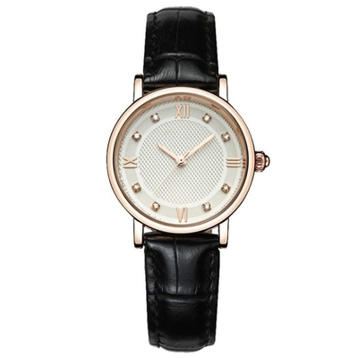 Relógio análogo de quartzo do negócio de Diamond Dial Couple Watch Genuine da forma