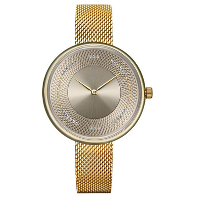 Diamond Encrusted Watch Chronograph Wrist das mulheres de quartzo 30m impermeáveis