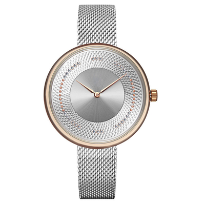 Diamond Encrusted Watch Chronograph Wrist das mulheres de quartzo 30m impermeáveis