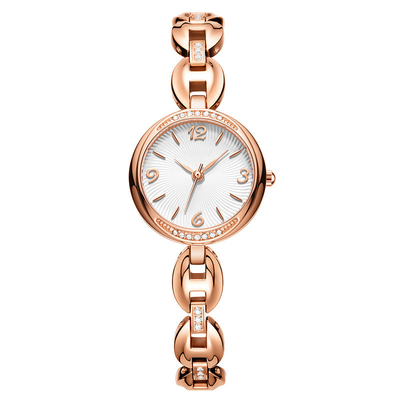Relógio de pulso Diamond Encrusted Jewelry Buckle de quartzo das mulheres da pulseira