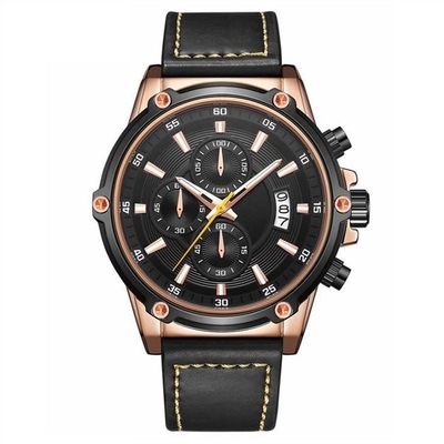 Os esportes de quartzo do calendário do negócio olham 38mm 3ATM de superfície impermeáveis