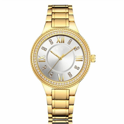Correia de Diamond Set Steel Belt 20cm do relógio de pulso de quartzo das mulheres do caso de Aolly