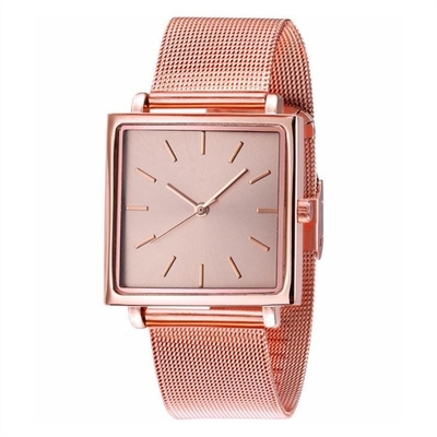 Exemplo simples à moda de Mesh Belt 32mm do relógio quadrado de aço inoxidável do seletor