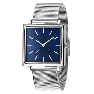 Exemplo simples à moda de Mesh Belt 32mm do relógio quadrado de aço inoxidável do seletor