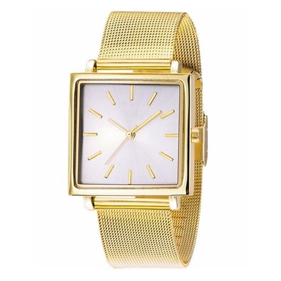 Exemplo simples à moda de Mesh Belt 32mm do relógio quadrado de aço inoxidável do seletor
