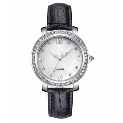 Comprimento genuíno ROHS de Diamond Quartz Watch 280mm do seletor do zircão para mulheres