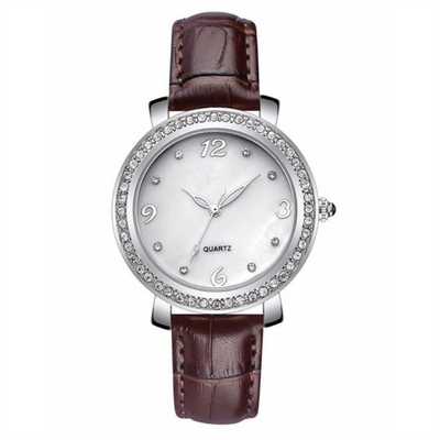 Comprimento genuíno ROHS de Diamond Quartz Watch 280mm do seletor do zircão para mulheres