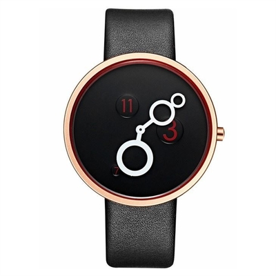 vidro moderado mineral do couro do plutônio Nubuck do relógio de quartzo das mulheres da correia de 220mm